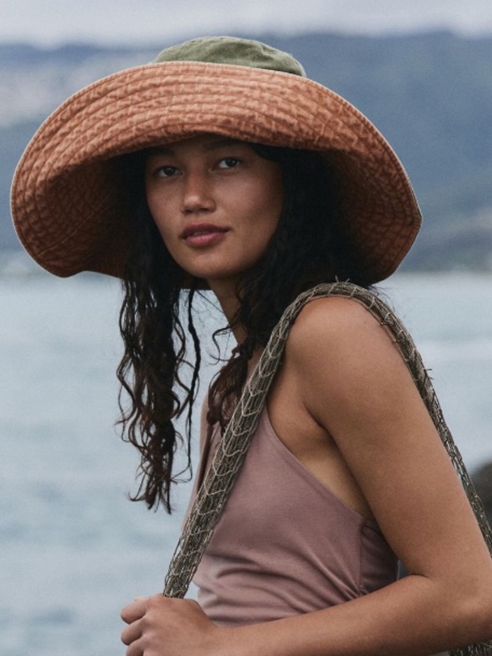 Free People Oversized Washed Bucket Hat - Casual Beach Style-Neutral-NWT - Picture 4 of 9